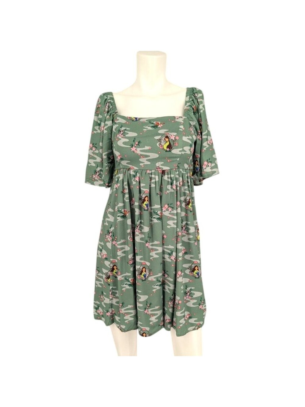 Disney Mulan Princess Babydoll Dress Cottage Fairy Whimsical Anime Kawaii Small‎